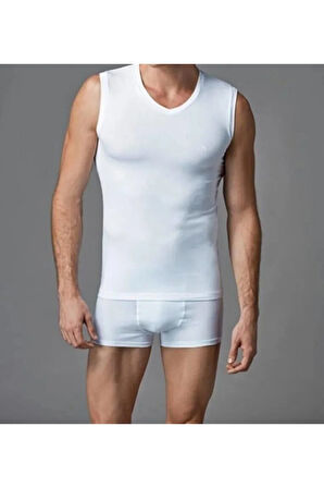 Erkek Giyim Kolsuz Beyaz & Siyah Modal Regular Atlet Seti L1.ER.O04.S019