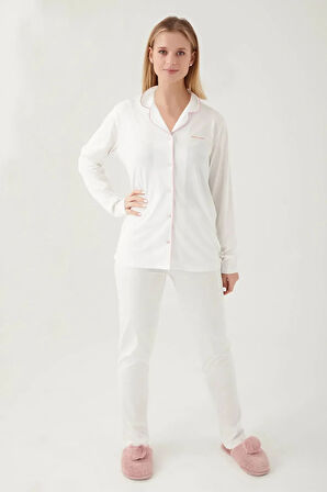 Kadın Klasik Regular Önden Düğmeli Pijama Takımı L1.PC.004.12.K15