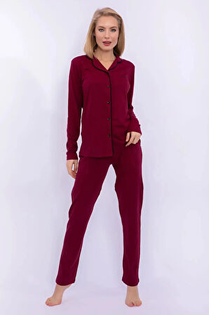 Kadın Klasik Regular Önden Düğmeli Pijama Takımı L1.PC.004.12.K15