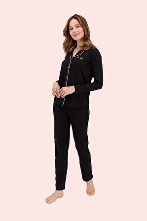 Kadın Klasik Regular Önden Düğmeli Pijama Takımı L1.PC.004.12.K15