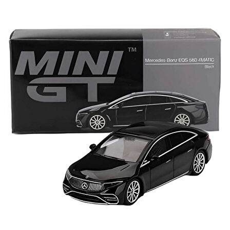 Diecast 1:64 Mercedes-Benz EQS580 4matic Mini GT Black Model Araba