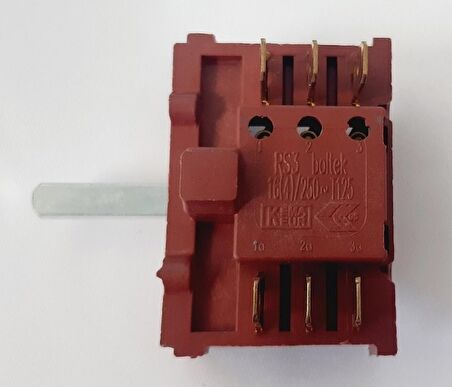 Alveus 3+3 Metal Mil Şalter , Ankastre Fırın Kademe Anahtarı Düğmesi Şalteri