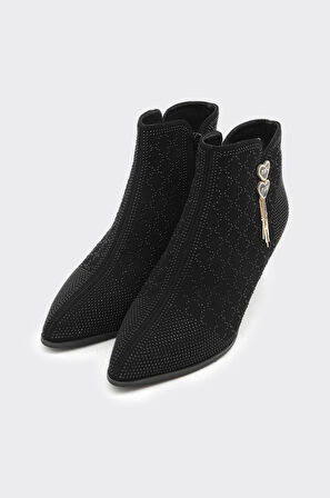 Kısa Topuk Taşlı Kadın Bot