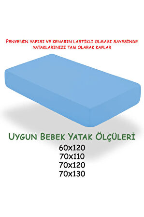 %100 Pamuk Penye Bebek Lastikli Çarşaf,Anne Yanı Çarşafı,Kreş Bebek Yatağı Çarşafı