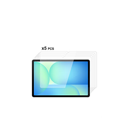 Samsung Galaxy Tab S10 FE Plus 5 Adet Tablet Temperli Cam Ekran Koruyucu