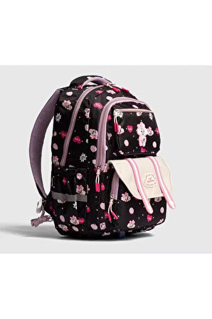 Kuzulu İlkokul 3 lü Çanta Takımı Siyah Pembe