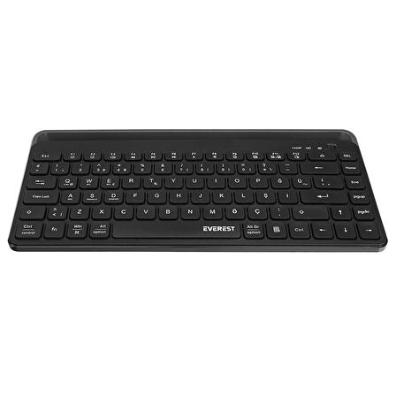 Everest KB-BT66 Siyah 2.4G+BT1+BT2 üçü bir arada 3 in 1 2.4/Bluetooth Çift Modlu PC/Mobil Bilgisayar Tablet Televizyon Uyumlu Q Kablosuz klavye 