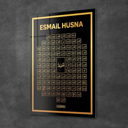 Decovetro Cam Tablo Esmaül Hüsna Dini İslami Tablo