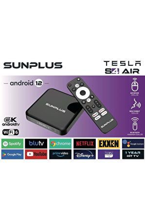Tesla S 4 AİR Android Tv Box 4gb Ram -32 gb Hafıza Android 12 Tvbox -4 k 3840*2160 p Wİ-Fİ 6