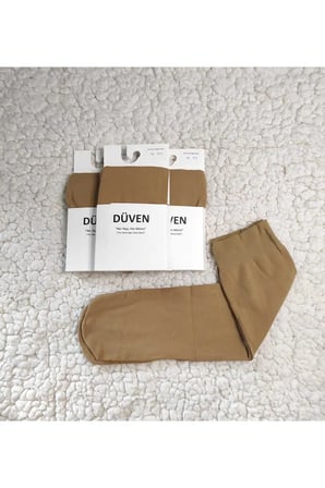 3'Lü Paket Cotton Dizaltı Mat Extra Yumuşak Ten Pantolon Çorap