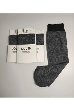 3'Lü Paket Cotton Dizaltı Mat Extra Yumuşak Kül Melanj Pantolon Çorap
