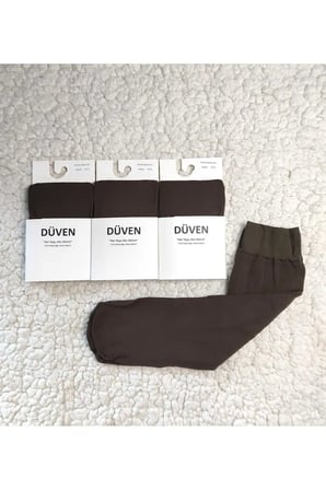 3'Lü Paket Cotton Dizaltı Mat Extra Yumuşak Kakao Pantolon Çorap