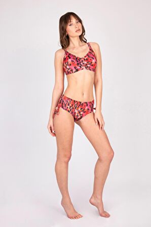 Leopar Desenli Toparlayıcı Bikini Takımı