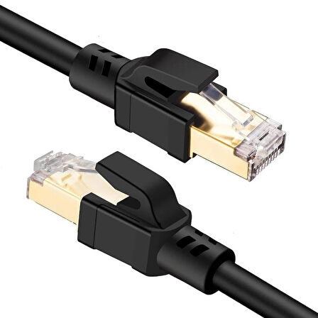 Lunatic Tkz 1652 Cat8 5 Metre 40Gbps S/Ftp 2000MHz Yüksek Hızlı 26 AWG kablo, S/Ftp Esnek Korumalı Bükümlü Çift 25/40 Gb/sn RJ45 8P8C Altın Kaplama Cat8 İnternet Kablosu