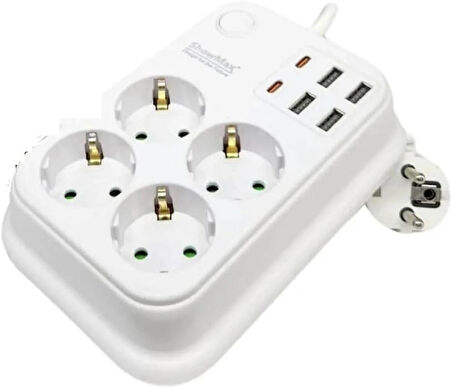 Lunatic Showmax Serisi SH-2946 Termal Akım Korumalı Priz 2 MT (4 Priz + 4 Usb + 2 Type-c)