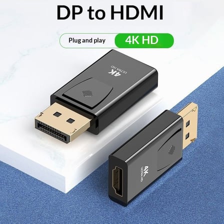 Lunatic 4649 4K Destekli Displayport HDMI Çevirici Dönüştürücü Adaptör Displayport V1.2 Destekli 10.8gbps'ye Kadar Video Bant
