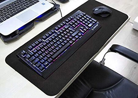 Lunatic LN-53147 Siyah Mavi Taban Suya Dayanıklı 30CM X 70CM Ofis + Gaming Kayma Yapmayan, Titreme Yapmayan Mouse Pad