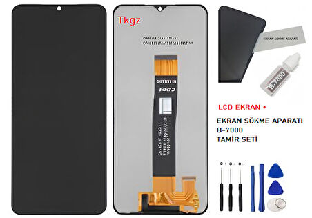 Tkgz - Samsung Galaxy A04S - SM-A047 Uyumlu Lcd Ekran Dokunmatik Orijinal + B-7000 + TAMİR SETİ