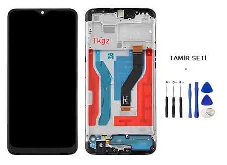 Tkgz - Samsung Galaxy A10S - SM-A107 Uyumlu Lcd Ekran Dokunmatik Orijinal ÇITALI + TAMİR SETİ