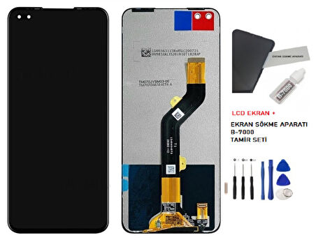 Tkgz - İnfinix Note 8 Lcd Dokunmatik Ekran Orijinal + B-7000 + TAMİR SETİ