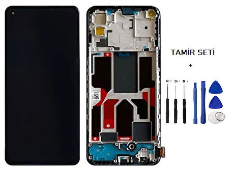 Tkgz - Oppo RENO 5 LİTE Uyumlu Lcd Ekran Dokunmatik Orijinal FULL ÇITALI + TAMİR SETİ