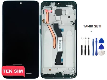 Tkgz - Xiaomi Redmi NOTE 8 PRO Uyumlu Lcd Ekran Dokunmatik Orijinal ÇITALI YEŞİL + TAMİR SETİ