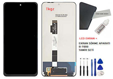 Tkgz - Xiaomi POCO X3 GT Uyumlu Lcd Ekran Dokunmatik Orijinal + B-7000 + TAMİR SETİ