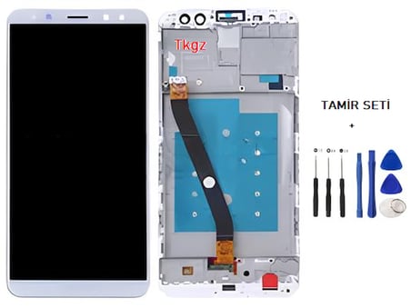 Tkgz - Huawei MATE 10 LİTE Uyumlu Lcd Ekran Dokunmatik Orijinal ÇITALI BEYAZ + TAMİR SETİ