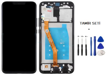 Tkgz - Huawei MATE 20 Lite Uyumlu Lcd Ekran Dokunmatik Orijinal ÇITALI SİYAH + TAMİR SETİ