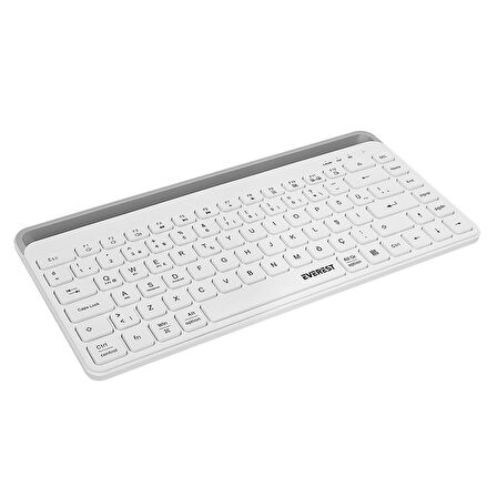 Everest KB-BT66 Beyaz 2.4G+BT1+BT2 üçü bir arada 3 in 1 2.4/Bluetooth Çift Modlu PC/Mobil Bilgisayar Tablet Televizyon Uyumlu Q Kablosuz klavye