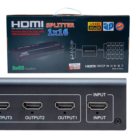 Lunatic 7013 HDMI SPLITTER 1×16 4K 16 PORT 1080P 4K X 2K 3D 16 PORT HDMI SPLITTER DAĞITICI
