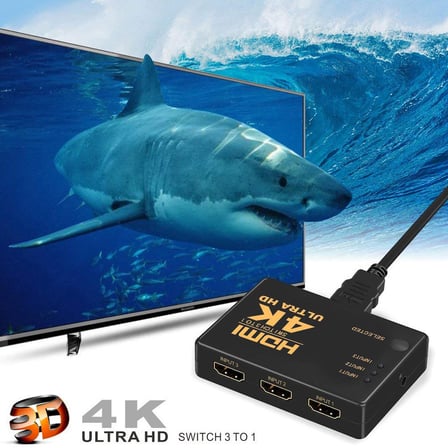 Lunatic 7032 Hdmi Switch 3 Port Çoklayıcı Kumandalı HDMI 3 Giriş 1 Çıkış 4K*2K 3 Port 3×1 HDMI Ultra