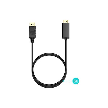 Lunatic 1843 1.8 Metre Displayport To HDMI Çevirici Dönüştürücü Adaptör Kablosu 24 Ayar Altın Kaplama Giriş Uçları Yüksek Kaliteli