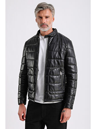 Gabriel Erkek Şişme Hakiki Deri Mont