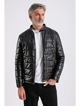 Gabriel Erkek Şişme Hakiki Deri Mont