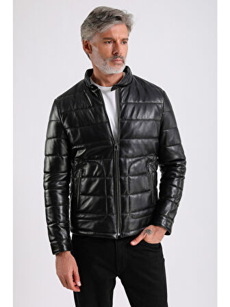 Gabriel Erkek Şişme Hakiki Deri Mont