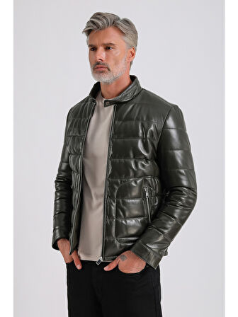 Gabriel Erkek Şişme Hakiki Deri Mont