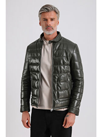 Gabriel Erkek Şişme Hakiki Deri Mont