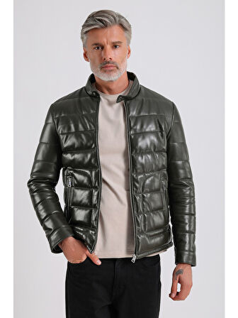 Gabriel Erkek Şişme Hakiki Deri Mont