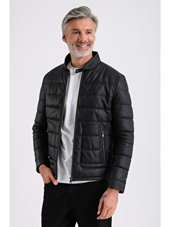 Gabriel Erkek Şişme Hakiki Deri Mont