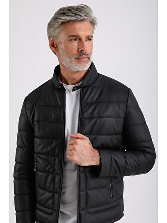 Gabriel Erkek Şişme Hakiki Deri Mont