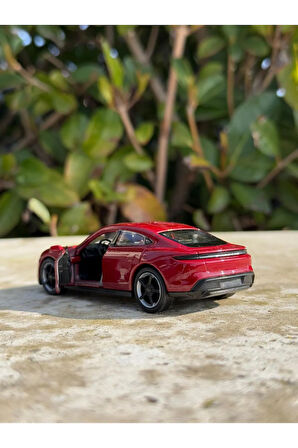 Porsche Taycan Turbo S Koleksiyon Metal Araba 12cm Lüks Araba Kırmızı Oyuncak Araba Model Araba