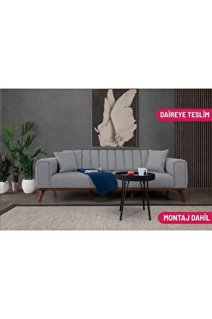 VELAR YATAKLI KANEPE KETEN GRİ KAZAYAĞI