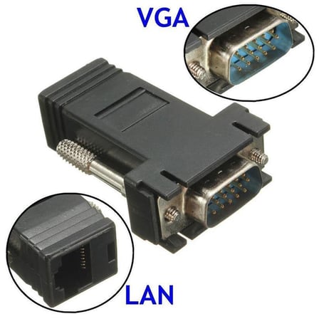 Lunatic 6859 VGA Extender RJ45 CAT5/CAT6/CAT7 Uzatıcı Çevirici (2'li Paket)