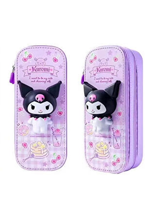 Kuromi 3ds stres oyuncaklı şirin kız çocuk kalem kutu