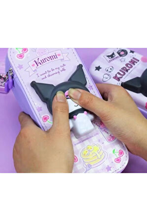 Kuromi 3ds stres oyuncaklı şirin kız çocuk kalem kutu