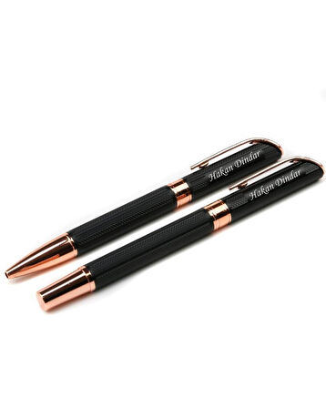 Lüks Kutulu Roller ve Tükenmez Kalem Seti