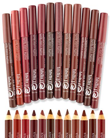 Ultra Soft Kalın Dudak Kalemi 12'li Set - Jumbo Kalem Ruj
