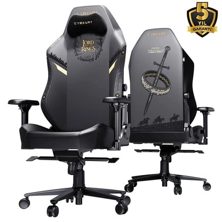 Cybeart Lord of The Rings Series Black Edition PU Deri Bel Destekli 4D Hafızalı Yastık Oyuncu Koltuğu 