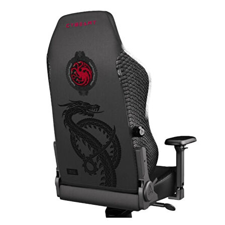 Cybeart Game of Thrones Series House Targaryen Edition PU Deri Bel Destekli 4D Hafızalı Yastık Oyuncu Koltuğu